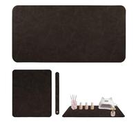 Diakey Confezione da 2 tappetini morbidi pieghevoli riutilizzabili per tavolo scrivania, cuscinetti per unghie in pelle antiscivolo impermeabili per manicure, arte, lucidatura, allenamento, casa
