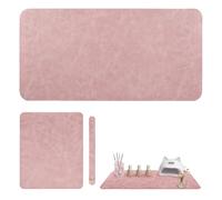 Diakey Confezione da 2 tappetini morbidi pieghevoli riutilizzabili per tavolo scrivania, cuscinetti per unghie in pelle antiscivolo impermeabili per manicure arte smalto formazione casa salone fai da