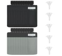 Diakey Confezione da 24 sacchetti da viaggio per articoli da toeletta, 90 ml, a prova di perdite, contenitori vuoti e ricaricabili per liquidi fluidi con 5 imbuti per shampoo e lozioni, nero e grigio.