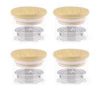 Diakey Confezione da 4 pennelli acrilici per unghie, con coperchio, a strati in rete, per nail art, monomero, liquido, barattolo per rimuovere paillettes, polvere glitterata, 3,8 cm di altezza