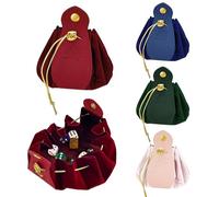 Diakey Confezione da 4 sacchetti per dadi con coulisse con bottone a pressione, in pelle di velluto, ideali per gioielli, monete, piccoli regali