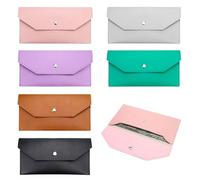 Diakey Confezione da 6 buste per contanti, organizer per denaro, riutilizzabili, in pelle PU, per risparmiare denaro, ricevute e assegni di legge