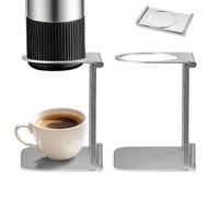Diakey Supporto portatile per macchina da caffè, pieghevole, in alluminio, per macchine da espresso, compatto, per campeggio e uso domestico, confezione da 2, argento