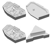 Dial Holder for Star Trek Attack Wing Klingon D7/K'Tinga Ship with LCARS Design