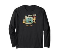 Dial-Up Survivor Retro Computer Internet Nostalgia Maglia a Manica