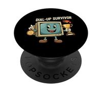 Dial-Up Survivor Retro Computer Internet Nostalgia PopSockets PopGrip Adesivo