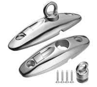 DIALESHU Gancio per parafango per barca, a sgancio rapido, girevole a 360 gradi, cerniera per cinghie in acciaio inox 316, viti incluse (confezione da 2)