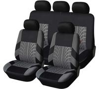 DIALFA Coprisedili Auto per Fiat Doblo 5 Sitze, Design in Tessuto per Tutte Le Stagioni Comodi e Antipolvere Set Fodere Anteriori E Posteriori, Copri Sedili Auto,D Grey