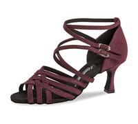 Diamant Donne Scarpe da Ballo 108-087-567 - Scamosciato Bordeaux Glitter - 6,5 cm Flare - Misura: UK 3