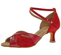 Diamant Donne Scarpe da Ballo 141-077-389 - Scamosciato/Pelle Rosso - 5 cm Flare - Special Edition - Misura: UK 7
