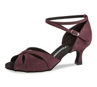 Diamant Donne Scarpe da Ballo 141-077-567 - Scamosciato Bordeaux Glitter - 5 cm Flare - Special Edition - Misura: UK 2,5