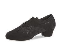 Diamant Donne Scarpe da Ballo/Allenatori 188-234-548-V - Glitter Nero - 3,7 cm Cuban - VarioSpin Unico - Misura: UK 7,5