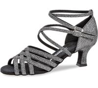 Diamant Donne Scarpe da Ballo Latino 108-036-519 - Broccato Nero-Argento - Stretto - 5 cm Latino [UK 3]