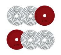 Diamantato Tamponi di Lucidatura Bagnato - 100mm 6pezzi Grana 100 Dischi per Lucidatura per Granito Marmo Pietra Artificiale Quarzo per Smerigliatrice Angolare SANLEETEK