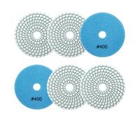 Diamantato Tamponi di Lucidatura Bagnato - 100mm 6pezzi Grana 400 Dischi per Lucidatura per Granito Marmo Pietra Artificiale Quarzo per Smerigliatrice Angolare SANLEETEK