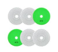 Diamantato Tamponi di Lucidatura Bagnato - 100mm 6pezzi Grana 50 Dischi per Lucidatura per Granito Marmo Pietra Artificiale Quarzo per Smerigliatrice Angolare SANLEETEK