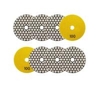 Diamantato Tamponi di Lucidatura Secco - 100mm 8pezzi Grana 100 Dischi per Lucidatura per Granito Marmo Pietra Artificiale Quarzo per Smerigliatrice Angolare SANLEETEK