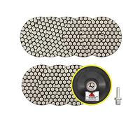 Diamantato Tamponi di Lucidatura Secco - 100mm 8pezzi Grana 50x3/100x3/200x2 con M14 Platorello+Adattatore per Granito Marmo Pietra Artificiale Quarzo per Smerigliatrice Angolare SANLEETEK