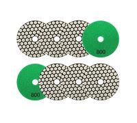 Diamantato Tamponi di Lucidatura Secco - 100mm 8pezzi Grana 800 Dischi per Lucidatura per Granito Marmo Pietra Artificiale Quarzo per Smerigliatrice Angolare SANLEETEK