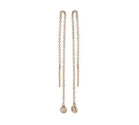Diamante a Filo Orecchini 14K Oro Rosa Lunetta Set Naturale 0.04CT Pendenti