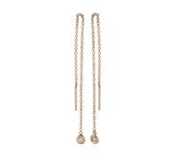 Diamante a Filo Orecchini 14K Oro Rosa Lunetta Set Naturale 0.04CT Pendenti