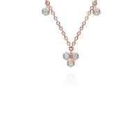 Diamante Geometrico Trilogy Collana IN 9ct Oro Rosa