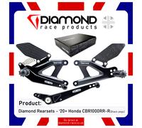 Diamante - Honda CBR1000RR-R - Set Posteriore Pedana Kit - 2021 Modelli (Nero /
