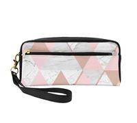 Diamante in marmo oro rosa grigio e rosa, Borsa per il trucco Borsa per cosmetici Borsa da viaggio portatile da toilette Astuccio in pelle per donne e ragazze