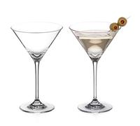 DIAMANTE Martini - Coppia di bicchieri da prosecco da cocktail, collezione "Auris", in cristallo non decorato, confezione regalo da 2