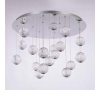 DIAMANTE Plafoniera, acrilico trasparente, struttura cromata, LED 71,4 W, 3000K, LM 6069, diam.85cm H300 cm, dimmerabile