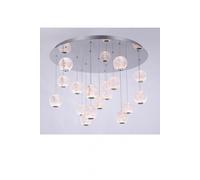 DIAMANTE Plafoniera, acrilico trasparente, struttura cromata, LED 71,4 W, 3000K, LM 6069, diam.85cm H65 cm, dimmerabile