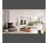 DIAMANTE Plafoniera quadrata, acrilico trasparente, cornice cromata, LED 50 W, 3000K, LM 6000, L66 P 66 H 35 cm, dimmerabile