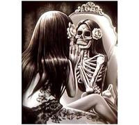 Diamante quadrato 40x50cm 5D strass teschio cranio skull nello specchio square diamond painting grandi dimensioni per dipingere con i numeri immagini in strass adulti mosaico con perline punto croce