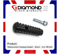 Diamante - Ricambio Pedalino per Honda Pedane Posteriori - M8 Bolt - Nero -