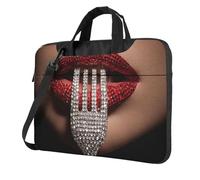 Diamante Rosso Rossetto E Forcella Laptop Bag Laptop Case 15.6 Pollice Borse Del Computer Imbottito Della Copertura Del Manicotto Per Le