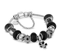 Diamante Stile Ciondolo Bracciale Argento Nero 13 46 Cristallo Regalo Ragazza