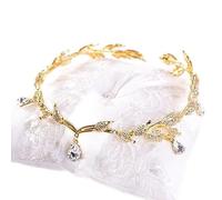 Diamante Tiara Corona di Cristallo Matrimonio Tiara, Strass Tiara con Gocce d'acqua e Foglia Motivo Corona, Tiara Anteriore, Ornamento per Damigelle D'onore Accessori Capelli
