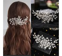 Diamante Tiara Matrimonio Cristallo Fiore Perla Pettine Pin con Strass Clip Dei Capelli Tiara Donne Accessori Per Capelli Da Sposa Gioielli Regalo