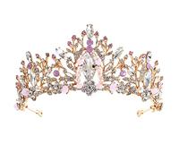 Diamante Tiara nuziale corona nuziale di lusso Tiara nuziale nuziale signore strass rosa principessa tiara