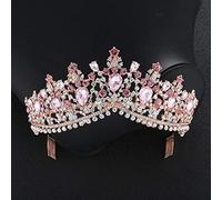 Diamante Tiara Oro Rosa Cristallo Sposa Tiara Corona Pettine Pageant Prom Strass Velo Tiara Fascia per capelli da sposa Accessori per capelli