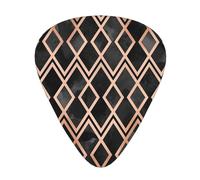 Diamanti Geo Rame e Nero,12 pezzi di plettri per chitarra, 3 plettri di diverso spessore per chitarra acustica, basso, ukulele