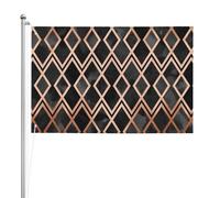 Diamanti Geo Rame e Nero,Bandiera da giardino, bandiera decorativa da cortile, bandiera bifacciale, 2x3 piedi, per esterni e interni