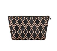 Diamanti Geo Rame E Nero, Borsa per il trucco Borsa per cosmetici Borsa da toilette da viaggio portatile Borsa da toilette