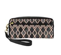 Diamanti Geo Rame E Nero, Borsa per il trucco Borsa per cosmetici Borsa da viaggio portatile da toilette Astuccio in pelle per donne e ragazze
