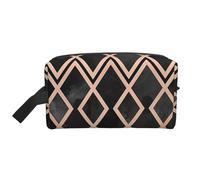 Diamanti Geo Rame E Nero, Borsa per il trucco Borsa per cosmetici Borsa da viaggio portatile da viaggio Borsa per trucco Organizer