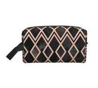 Diamanti Geo Rame E Nero, Borsa per il trucco Borsa per cosmetici Borsa da viaggio portatile da viaggio Borsa per trucco Organizer