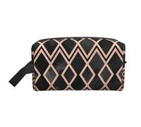 Diamanti Geo Rame E Nero, Borsa per il trucco Borsa per cosmetici Borsa da viaggio portatile da viaggio Borsa per trucco Organizer