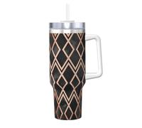 Diamanti Geo Rame e Nero,Tazza Ice Bully da 40 oz con manico, in acciaio inossidabile, con borraccia