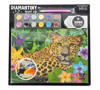 DIAMANTINY 96201 Level Up - Nice Group Creative Art, Diamond Painting Kit crea il mosaico, WILD, Leopardo, Multicolor