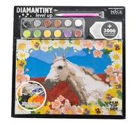 DIAMANTINY 96206, Level Up - Nice Group Creative Art, Diamond Painting Kit crea il mosaico, WILD, Cavallo Bianco, Multicolore
